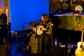 Mary playing the Bodhran